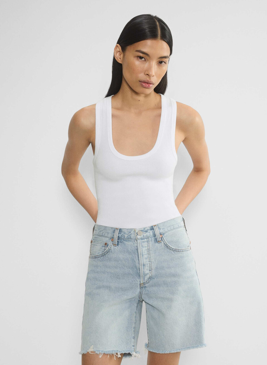 denim forum the 90s vintage hi-rise long denim short 15 yrs brl thr bleu