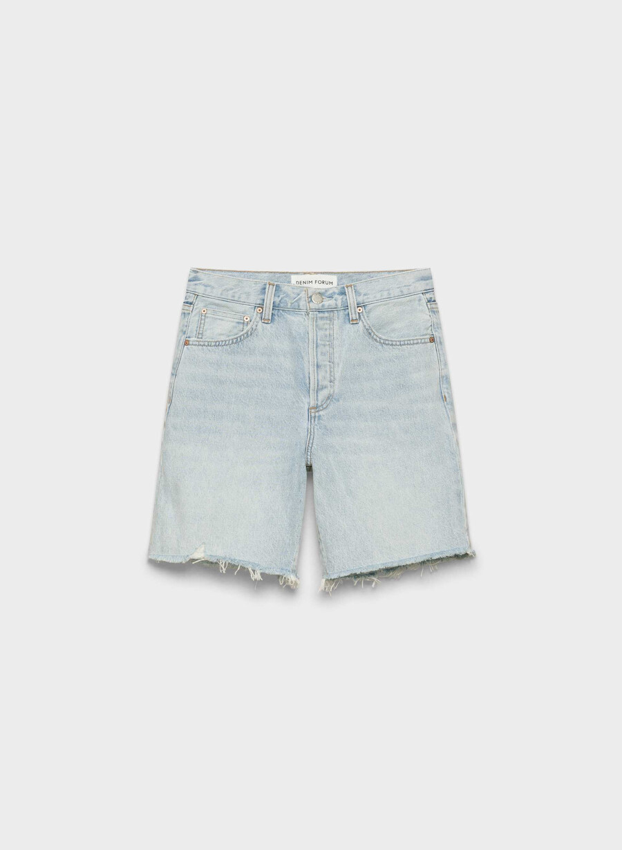 denim forum the 90s vintage hi-rise long denim short 15 yrs brl thr bleu