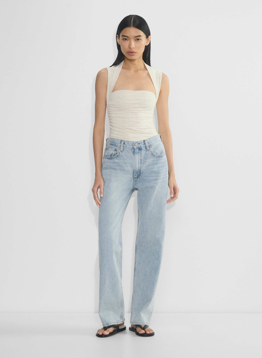 lässiges contour flourish top heather light oatmea