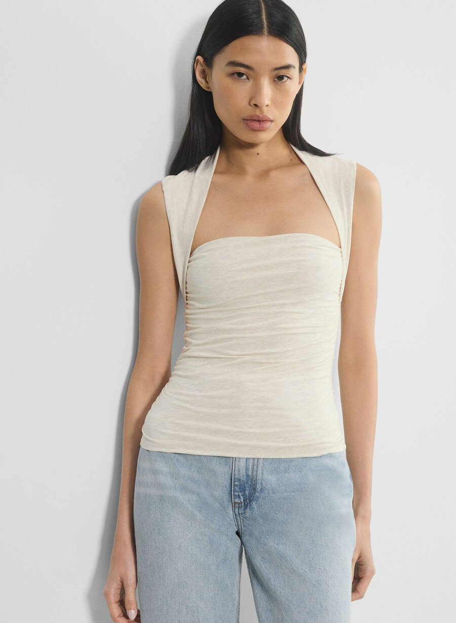 lässiges contour flourish top heather light oatmea