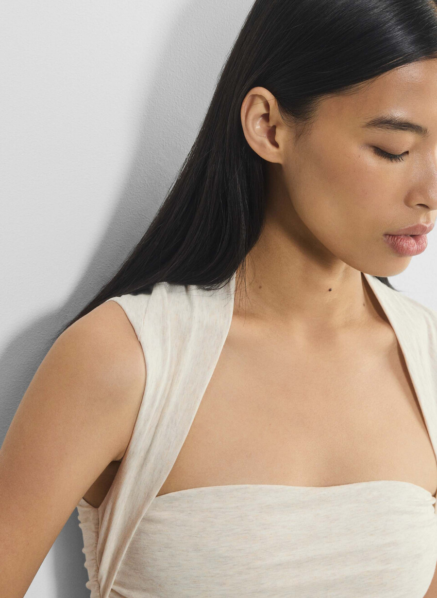 lässiges contour flourish top heather light oatmea