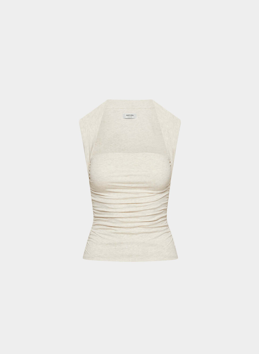 lässiges contour flourish top heather light oatmea
