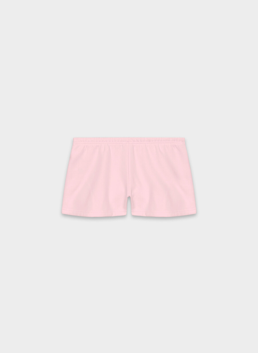 kuschelige sweatfleece boyfriend-minishorts mit niedrigem bund villa pink