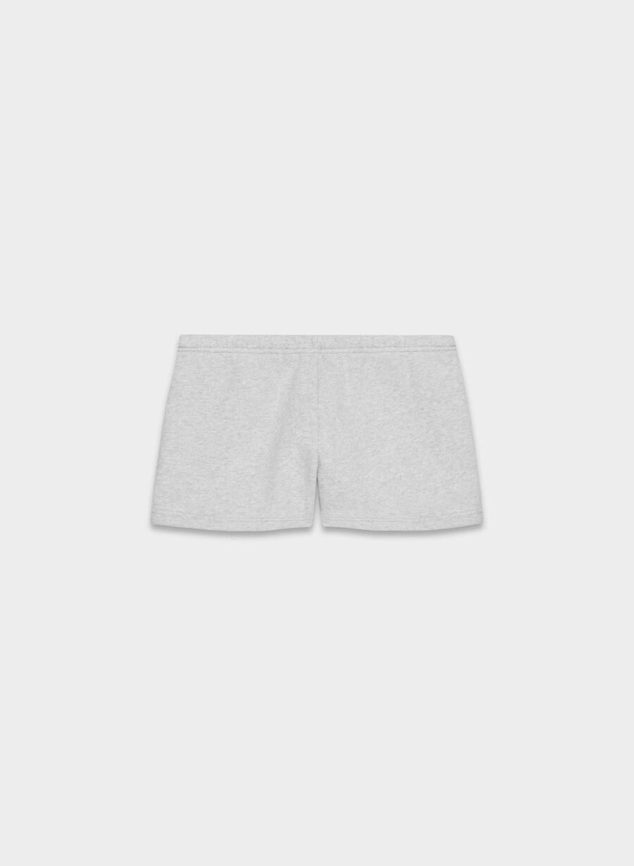 kuschelige boyfriend-mini-shorts aus sweatfleece mit niedrigem bund heather chrome