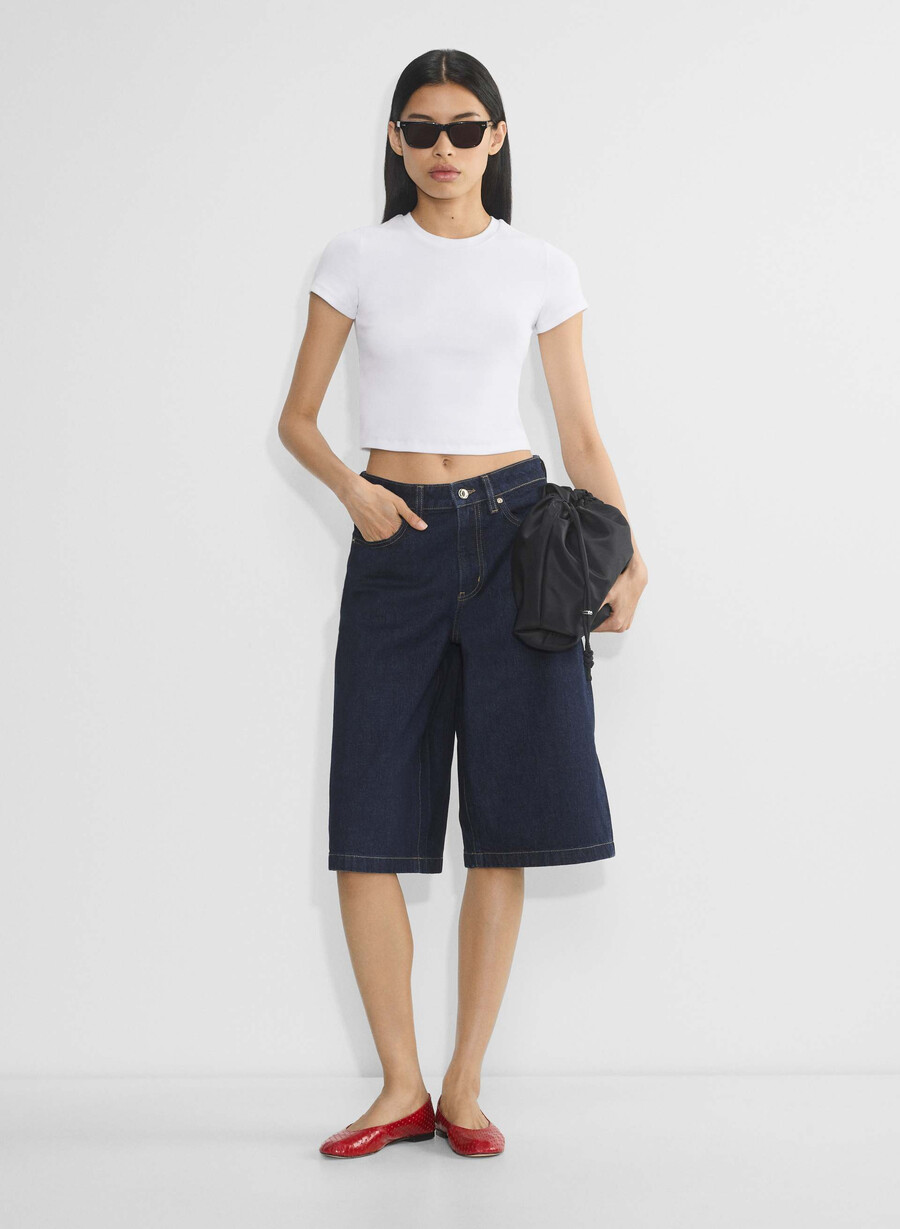 publicity jeansshorts unterhalb des knies stressfrei dunkelblau