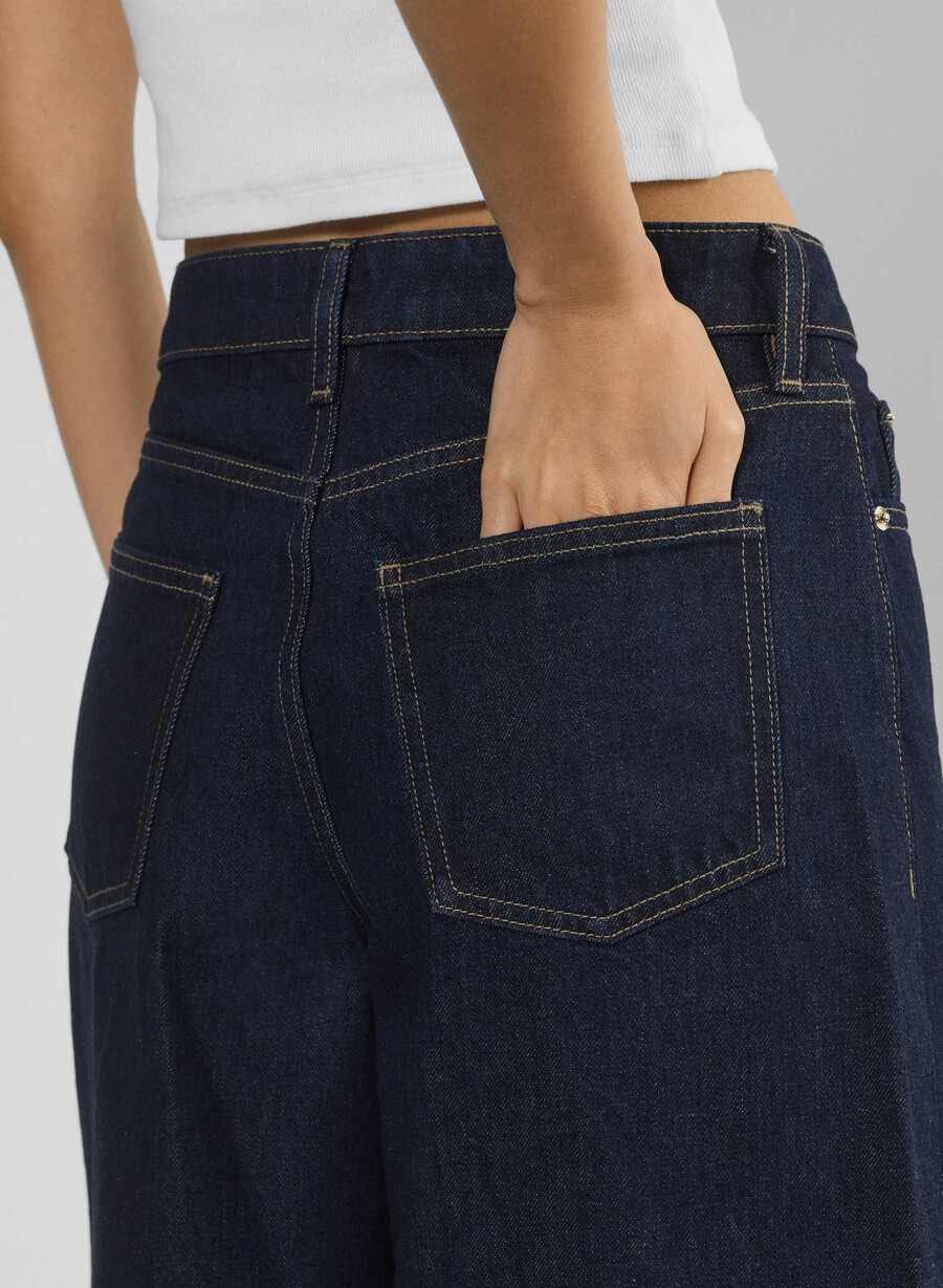 publicity jeansshorts unterhalb des knies stressfrei dunkelblau