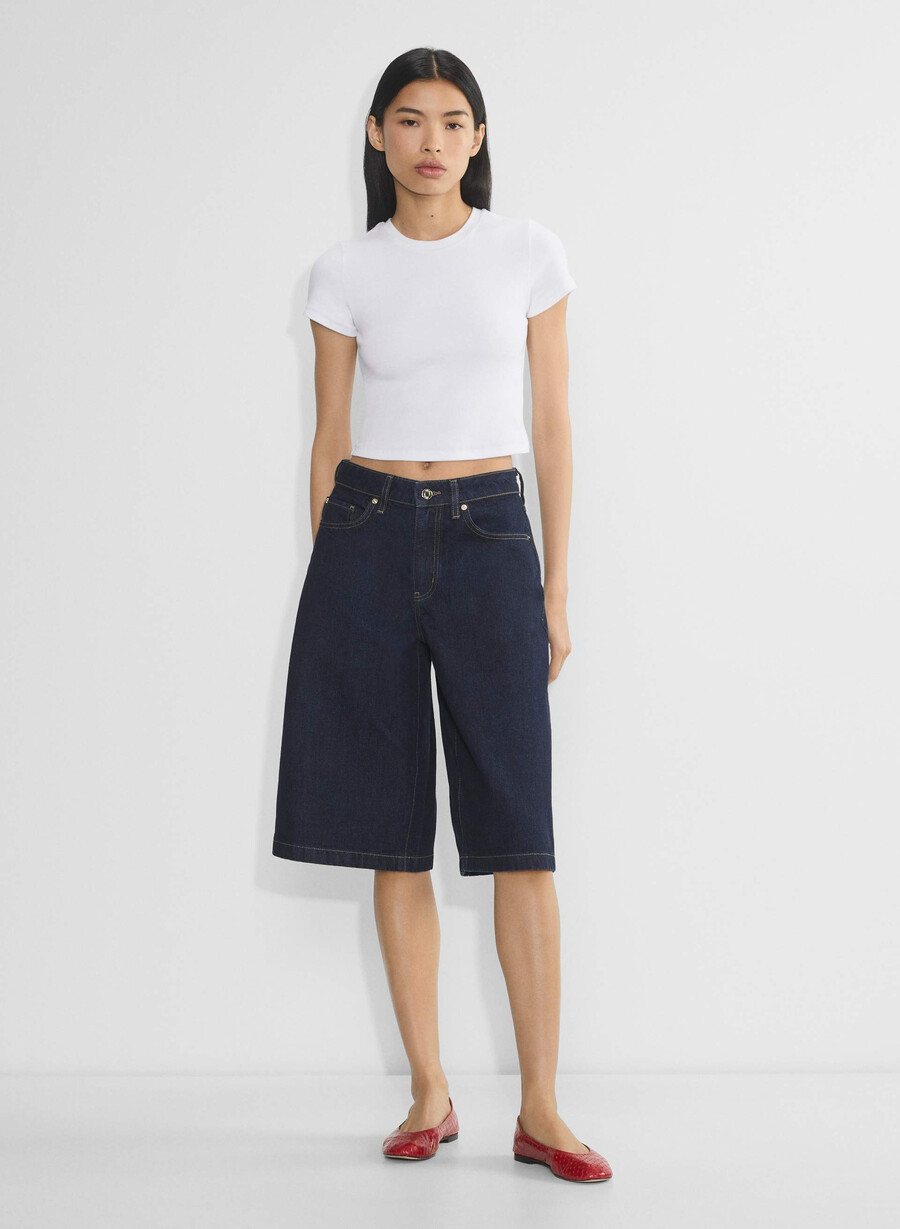 publicity jeansshorts unterhalb des knies stressfrei dunkelblau