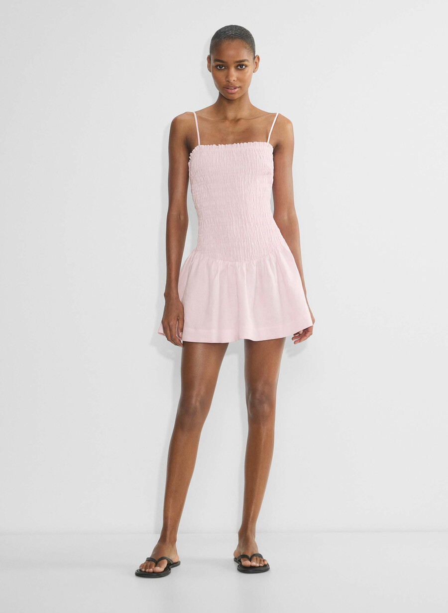 corinne leinenkleid villa pink