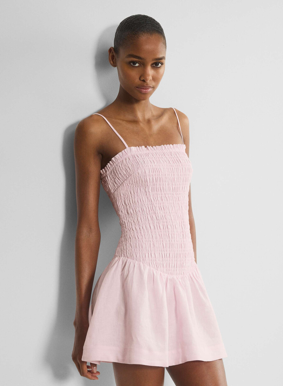 corinne leinenkleid villa pink