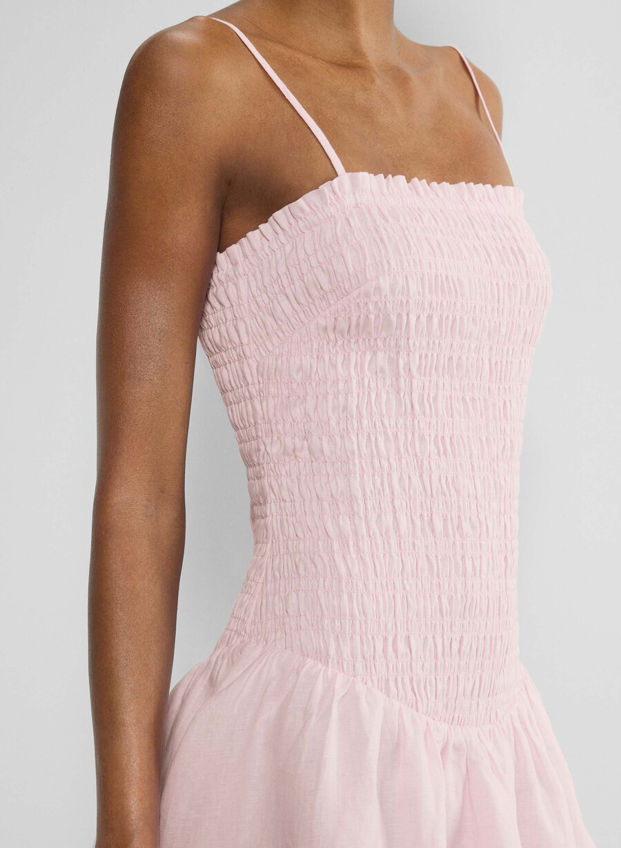 corinne leinenkleid villa pink