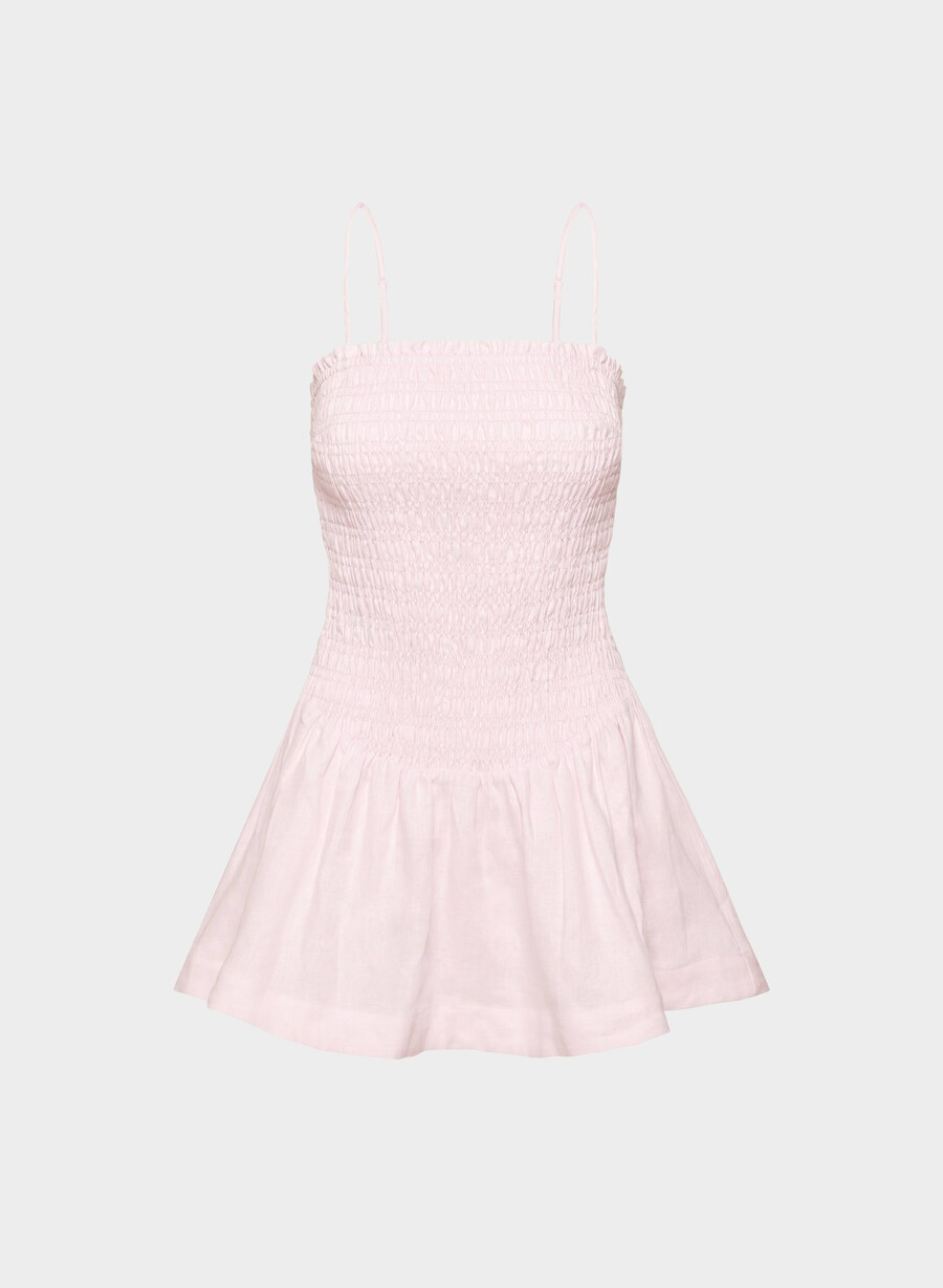 corinne leinenkleid villa pink