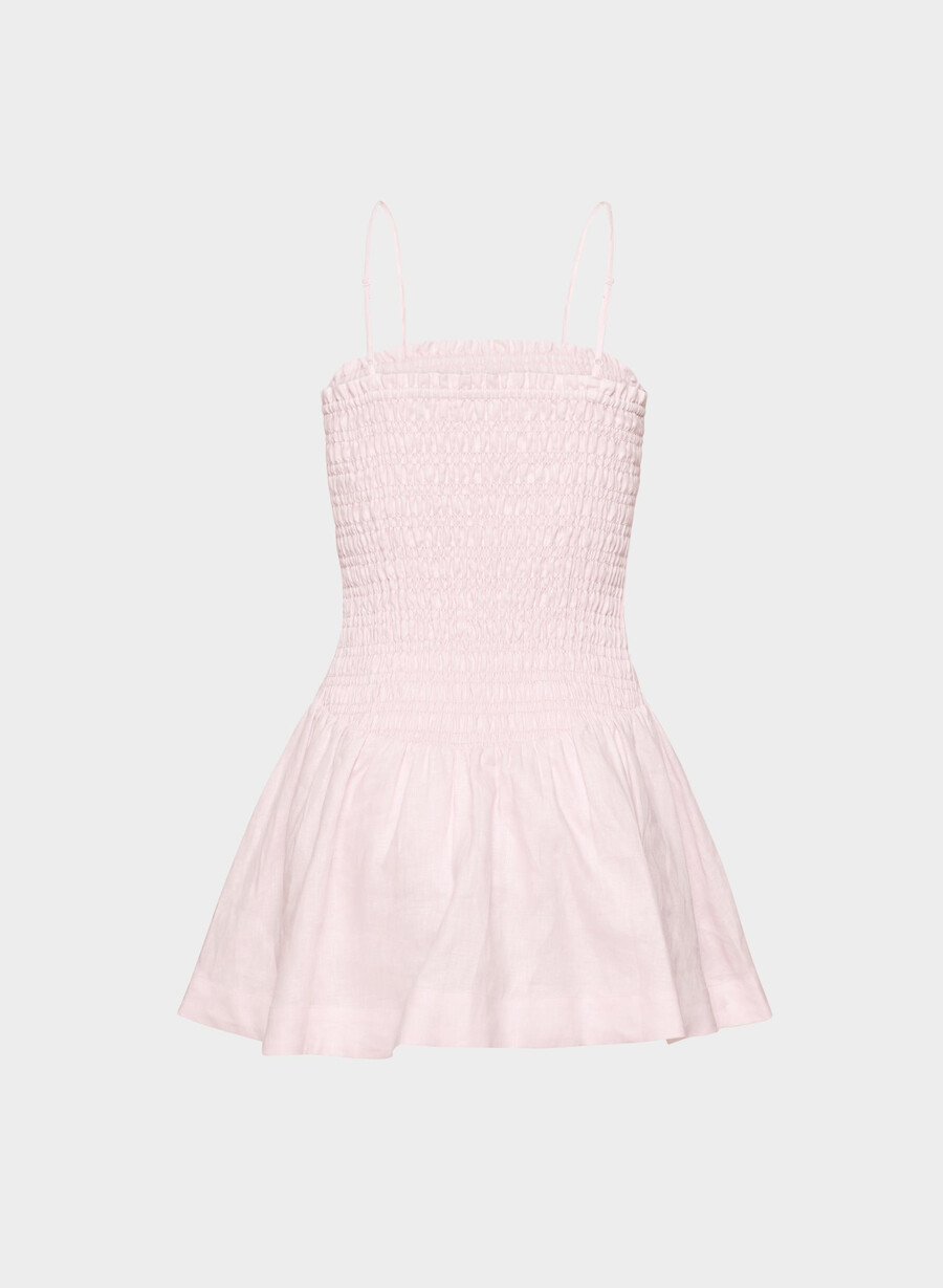 corinne leinenkleid villa pink