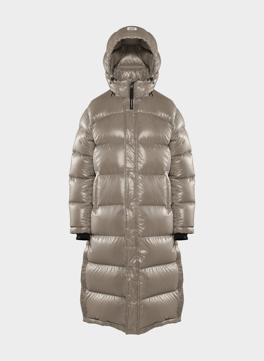 the super puff lang - hochglänzend modern taupe