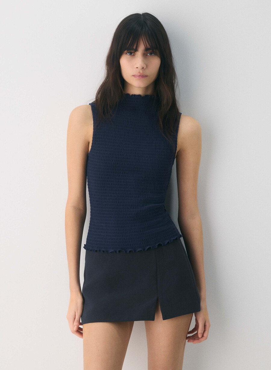 daphne skort – crepette dark night navy