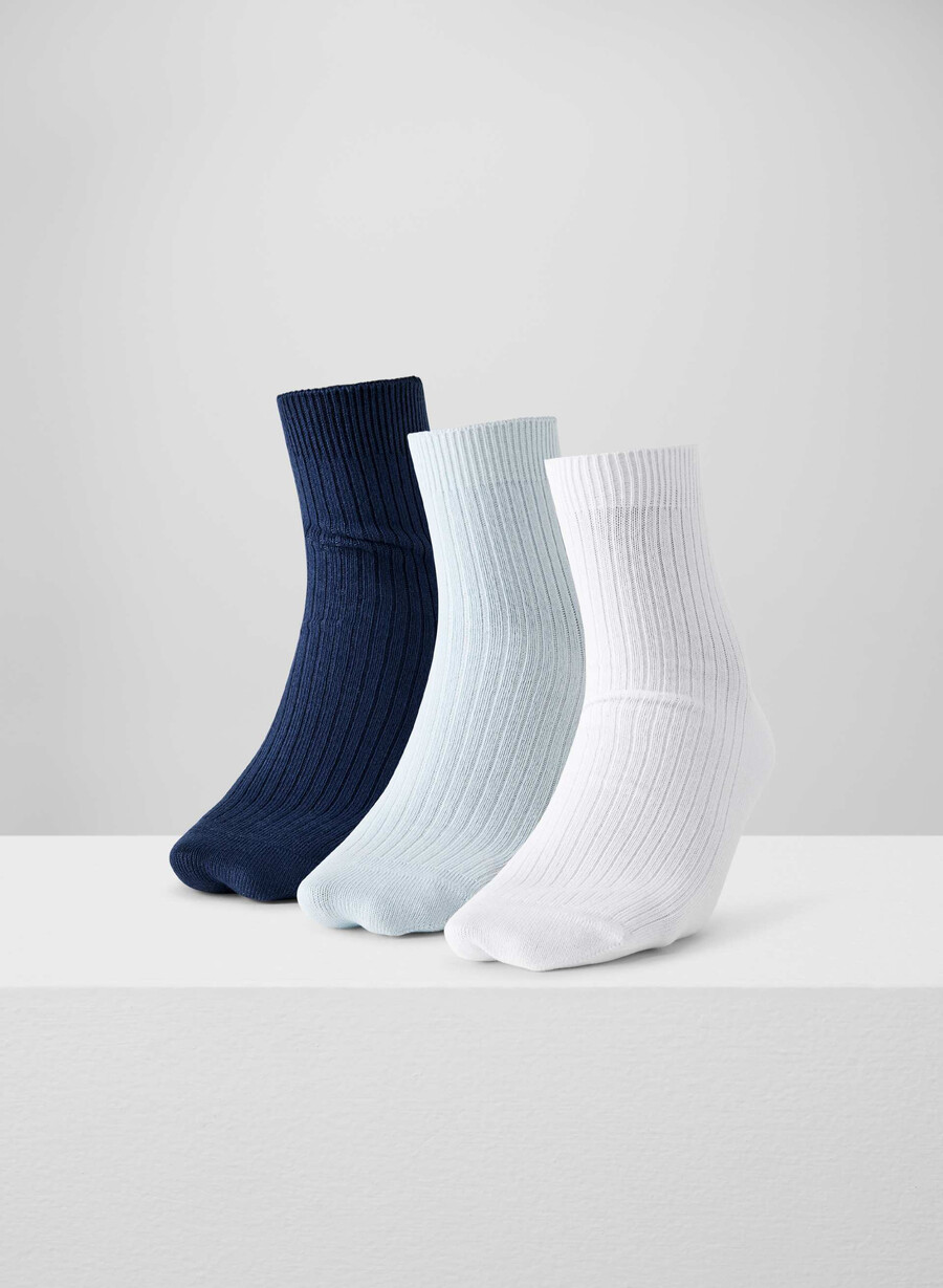 tägliche knöchelsocken 3er-pack weißvelours blauadriatic brown