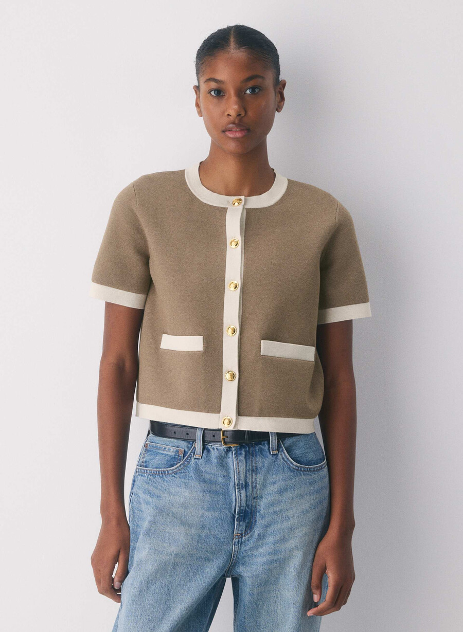 approach kurzarm-cardigan – wonder yarn hthr foli bwnmtte prl