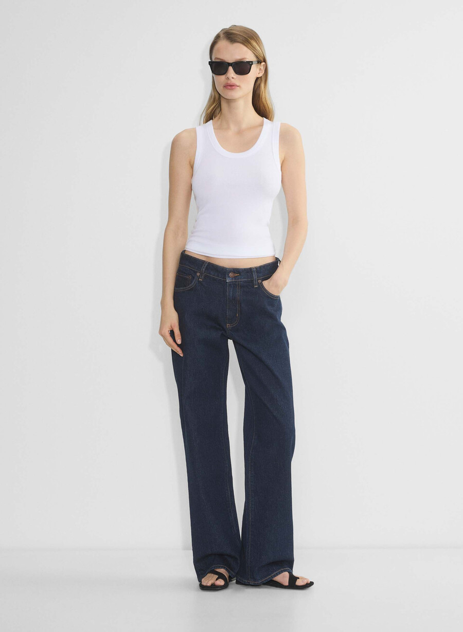 denim forum salma super lo-rise straight jeans no-stress dunkelblau