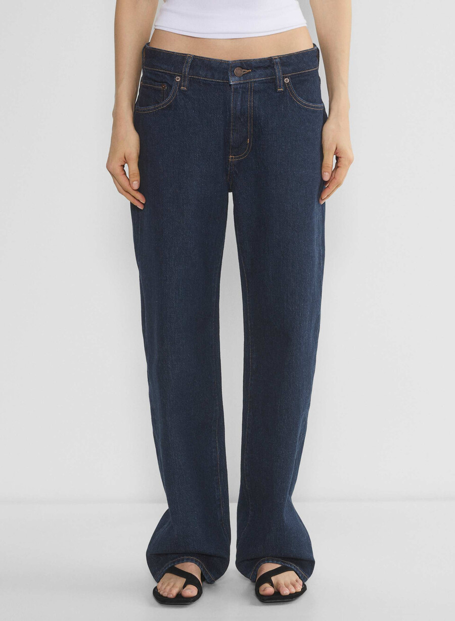 denim forum salma super lo-rise straight jeans no-stress dunkelblau