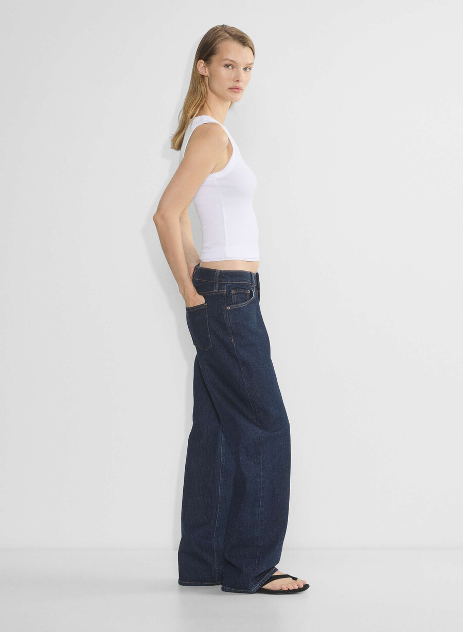denim forum salma super lo-rise straight jeans no-stress dunkelblau