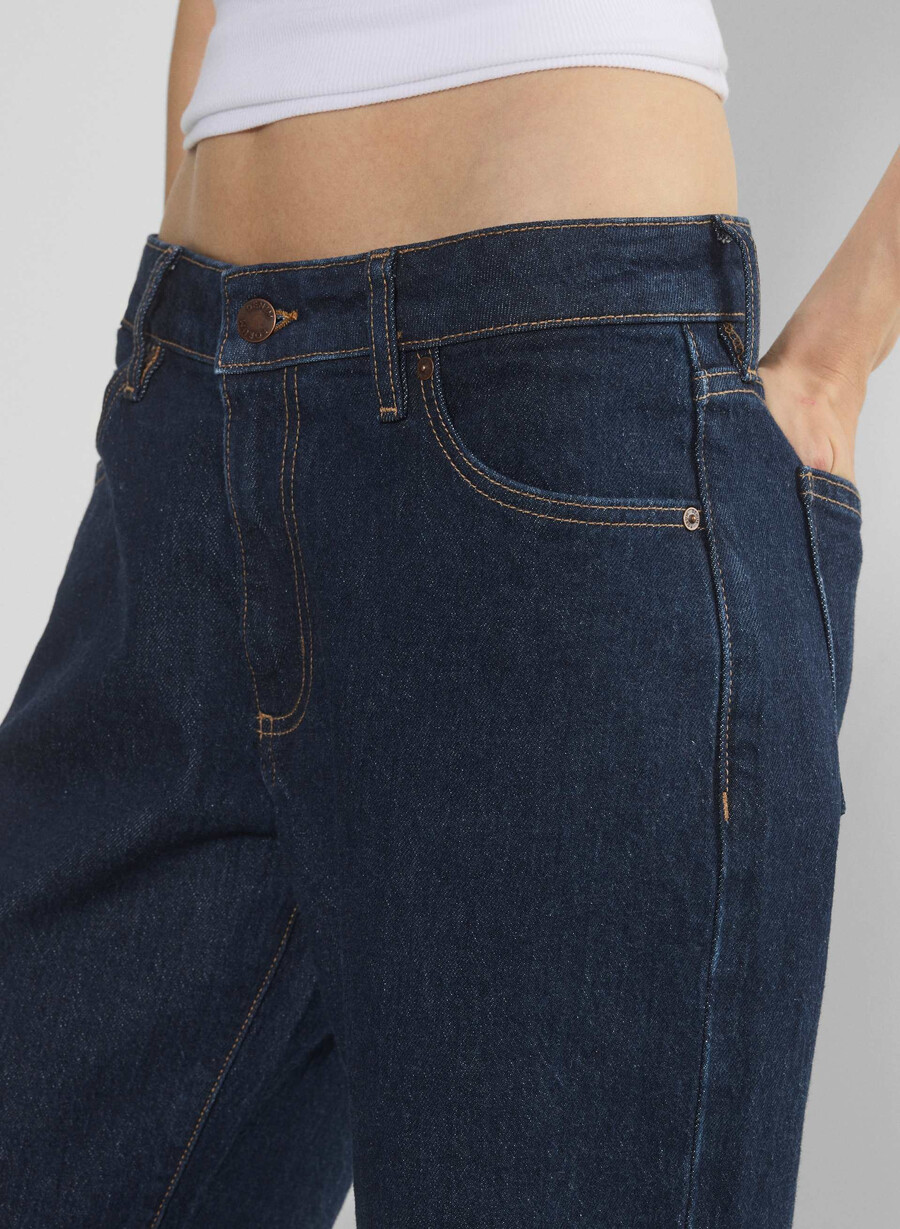denim forum salma super lo-rise straight jeans no-stress dunkelblau