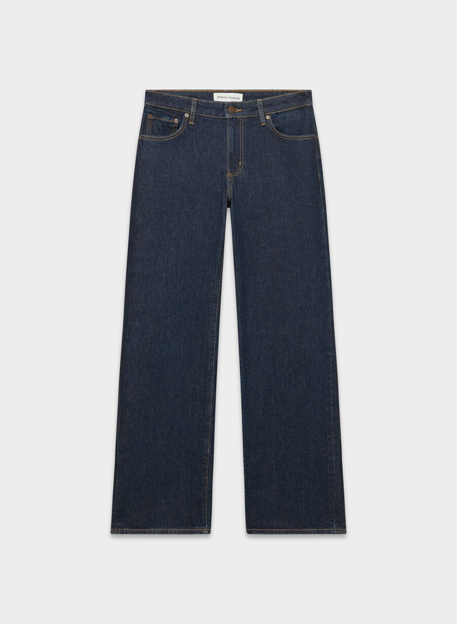 denim forum salma super lo-rise straight jeans no-stress dunkelblau