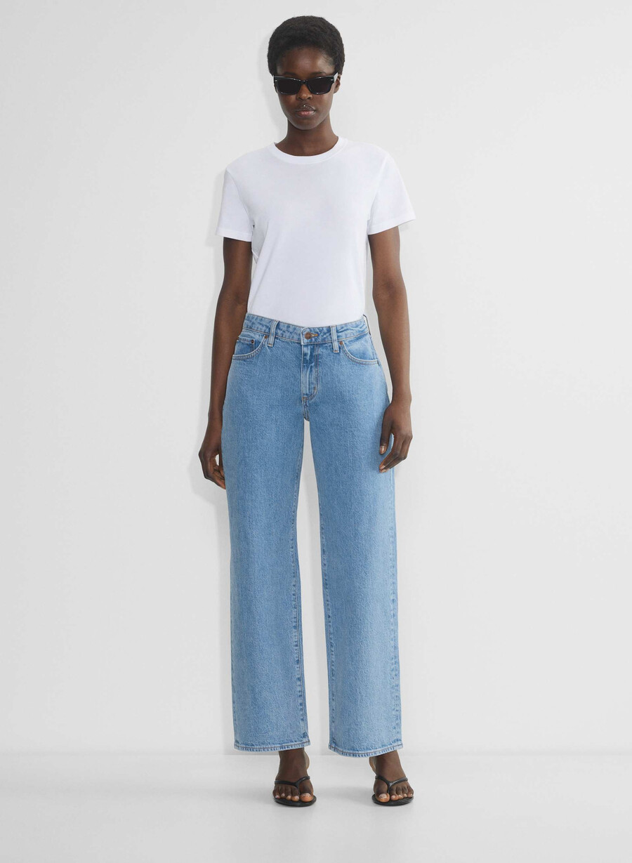 denim forum salma curve-fit super lo-rise baggy jeans no-stress hellblaue