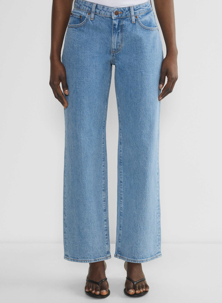 denim forum salma curve-fit super lo-rise baggy jeans no-stress hellblaue