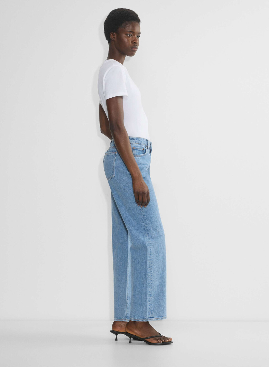 denim forum salma curve-fit super lo-rise baggy jeans no-stress hellblaue
