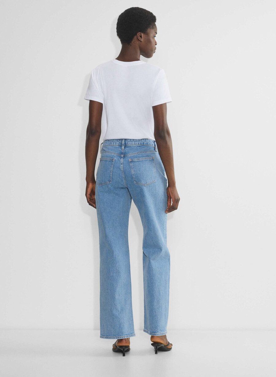 denim forum salma curve-fit super lo-rise baggy jeans no-stress hellblaue