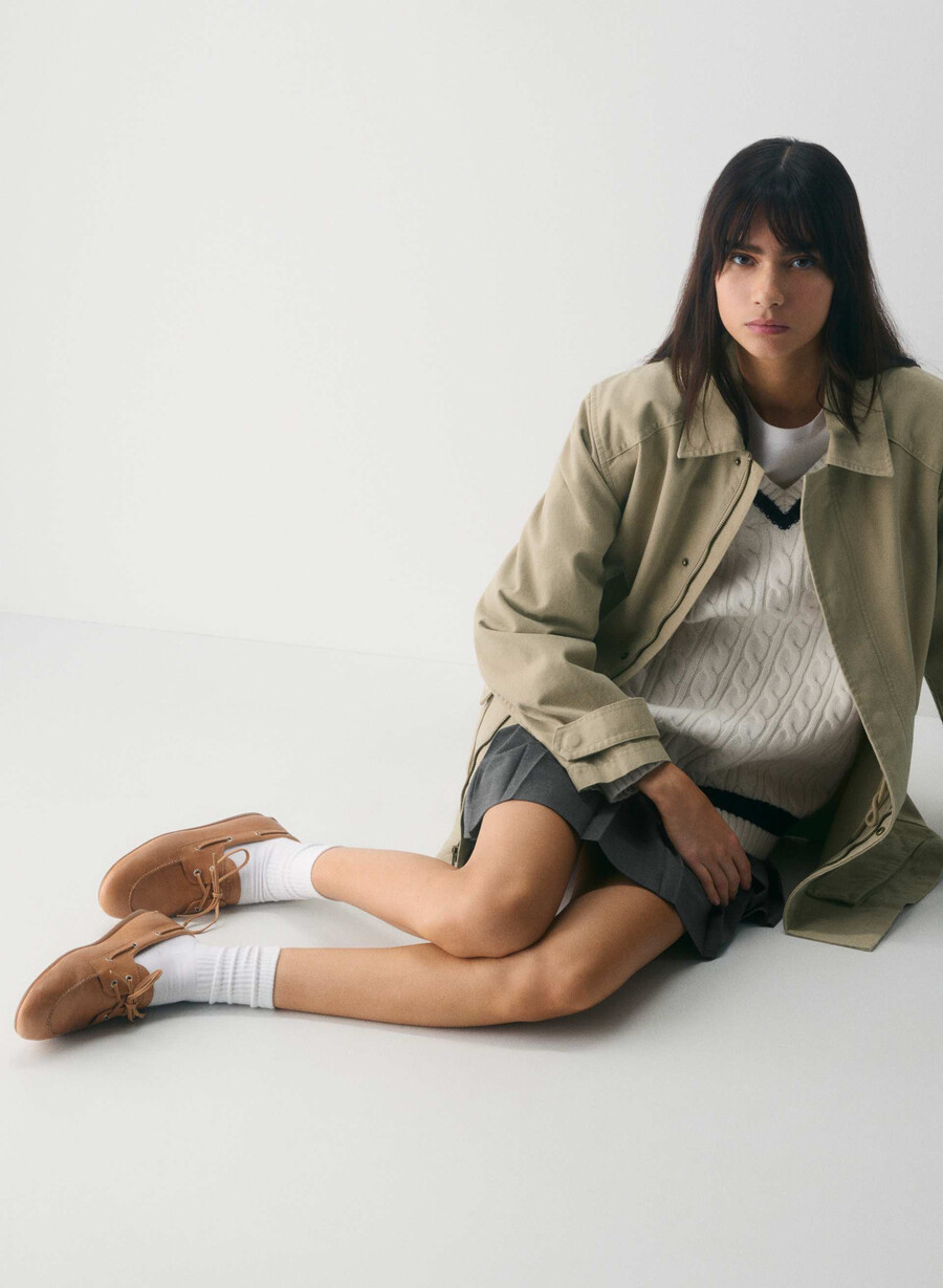 sperry x aritzia slim bootsschuh – glattleder sahara sand