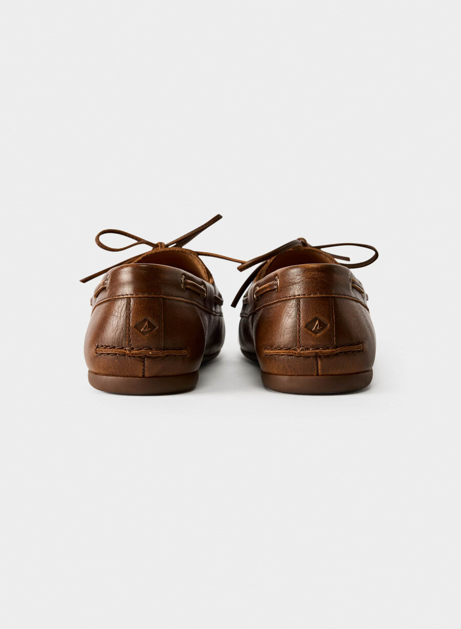 sperry x aritzia slim bootsschuh - glattleder distressed choc brow