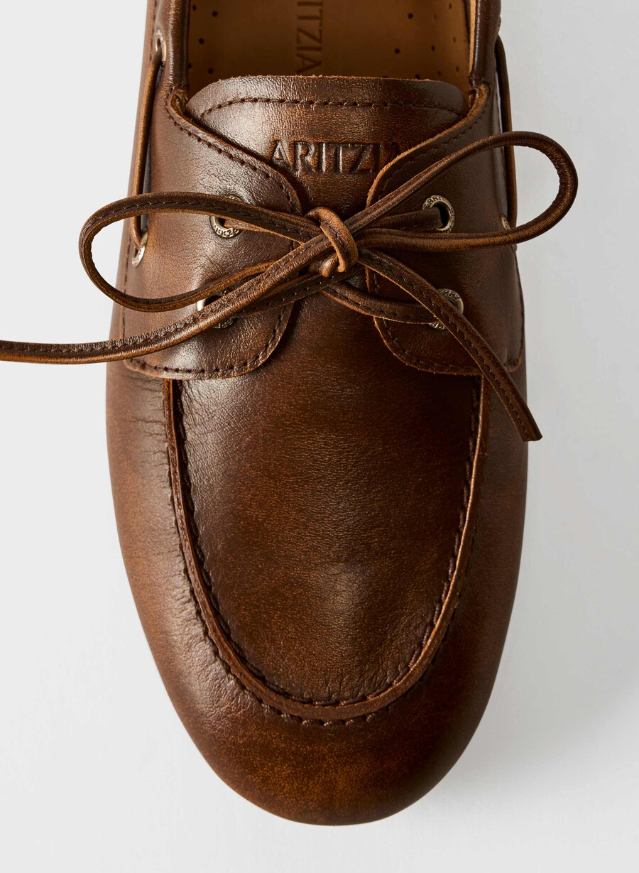 sperry x aritzia slim bootsschuh - glattleder distressed choc brow