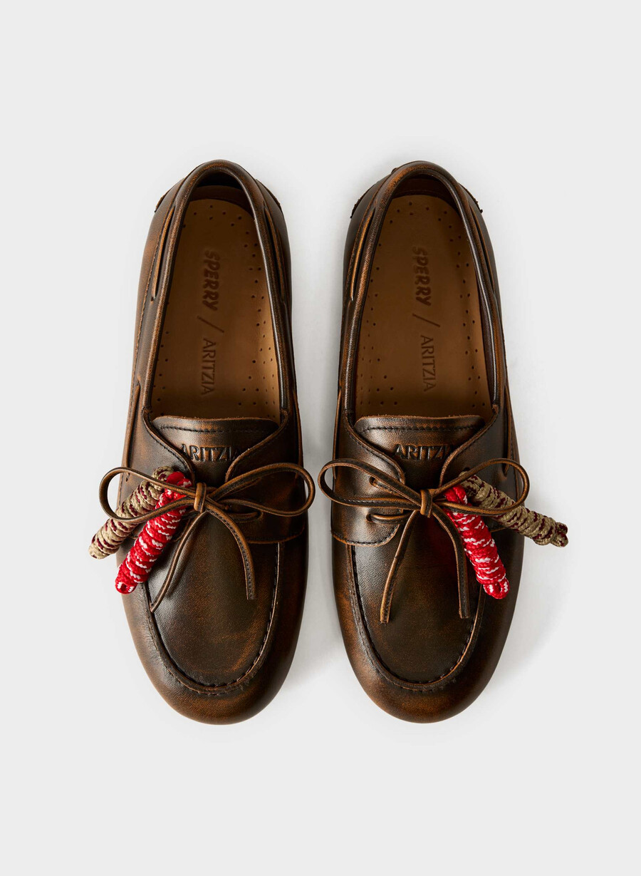 sperry x aritzia slim bootsschuh - glattleder distressed rch mc br