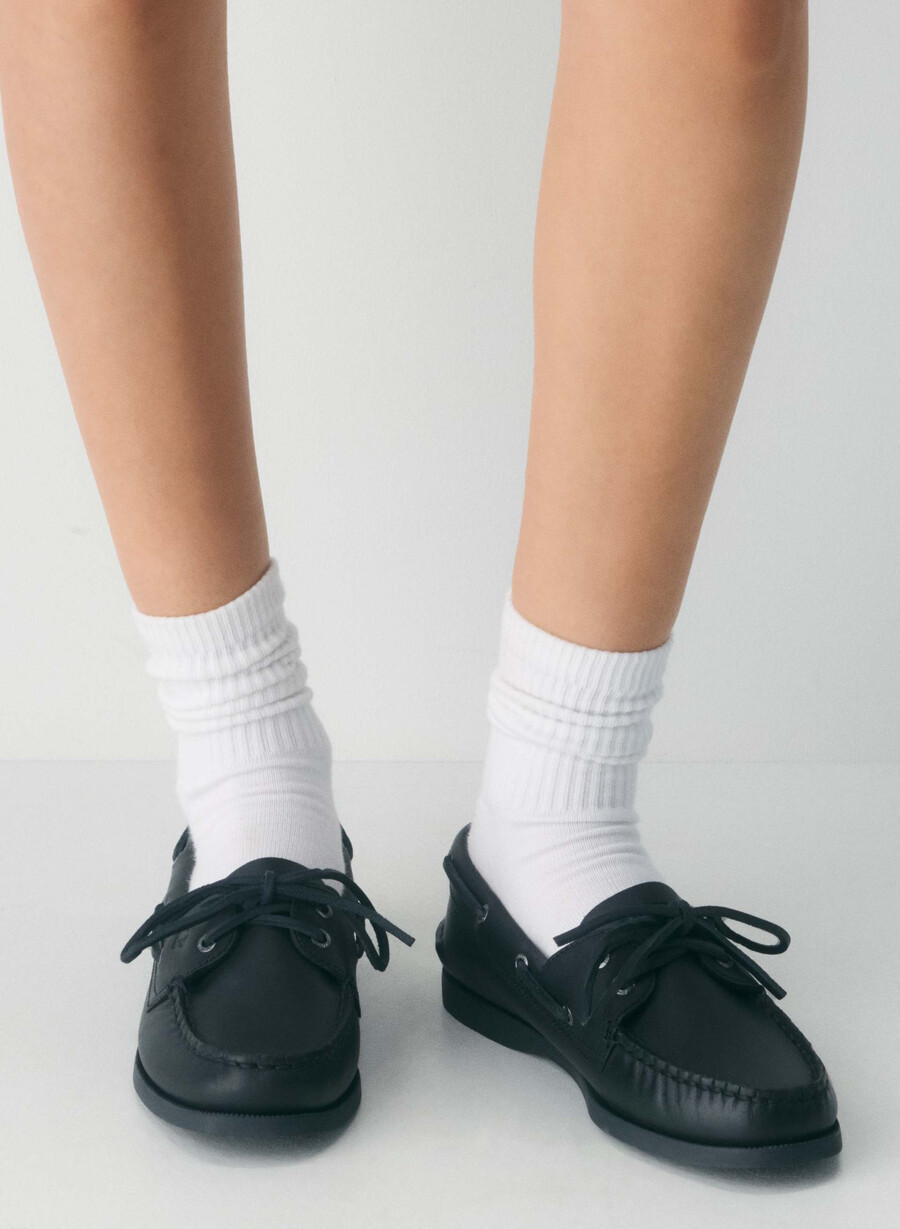 sperry x aritzia ao bootsschuh – glattleder schwarz