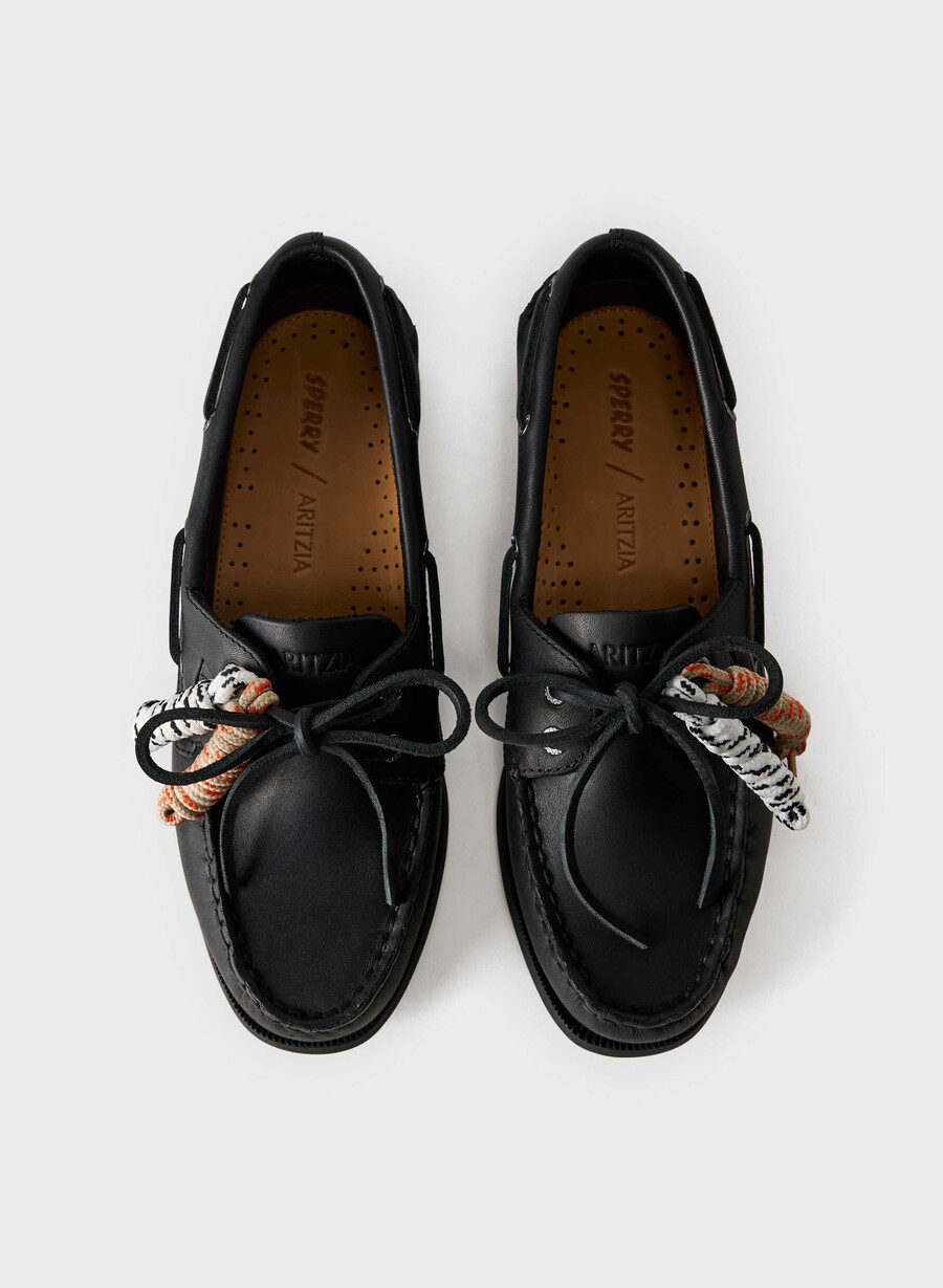 sperry x aritzia ao bootsschuh – glattleder schwarz