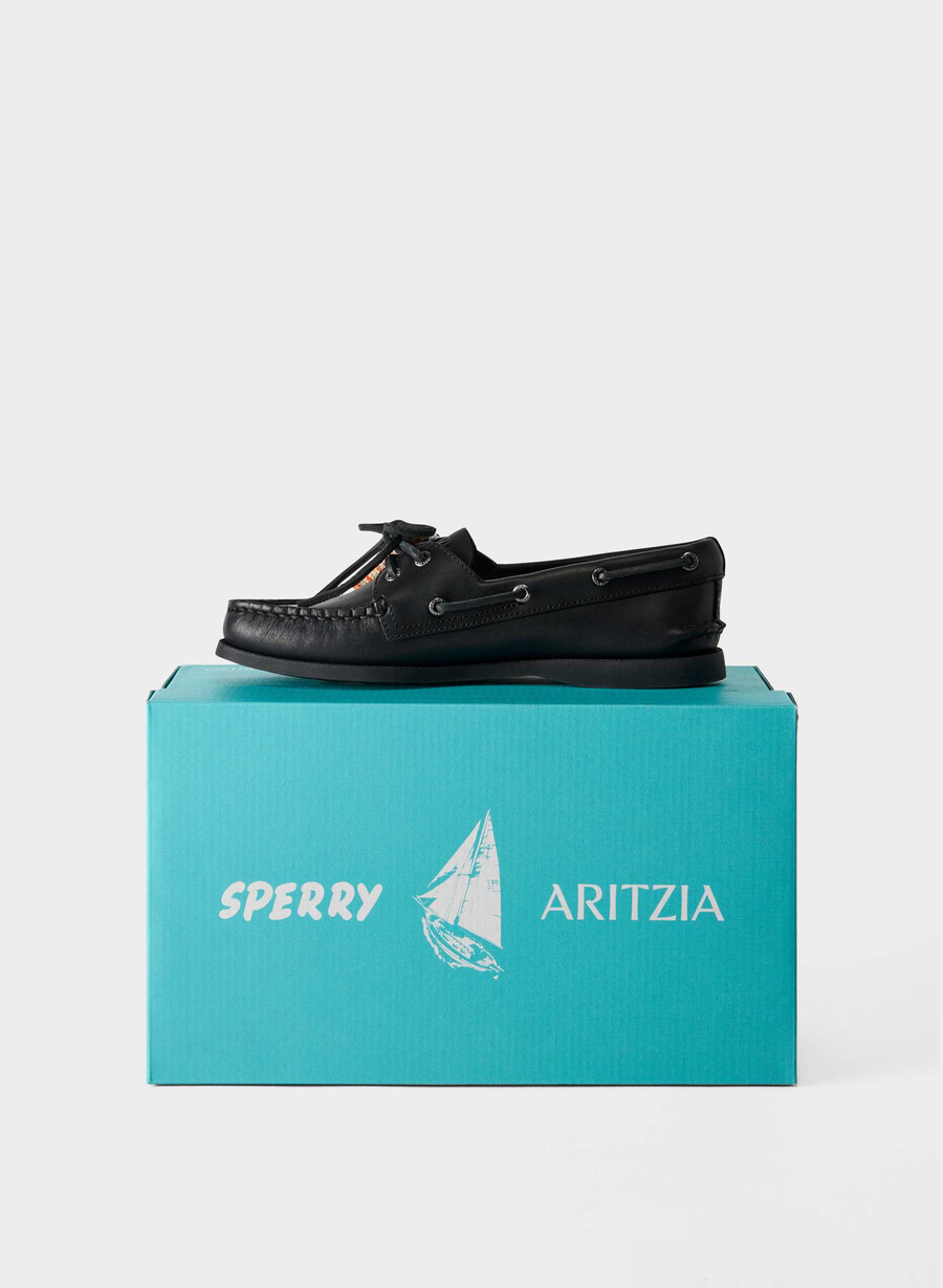 sperry x aritzia ao bootsschuh – glattleder schwarz