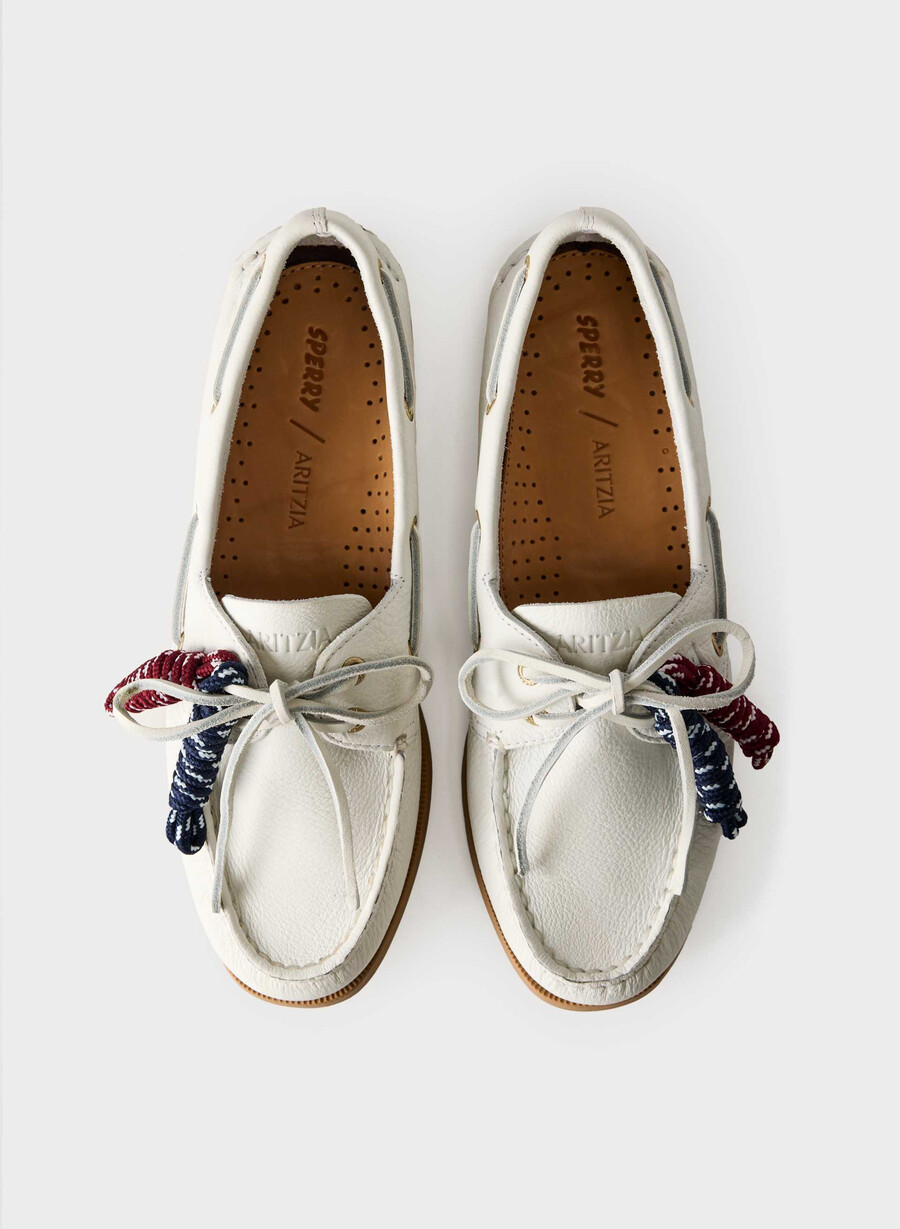 sperry x aritzia ao bootsschuh – glattleder halo white