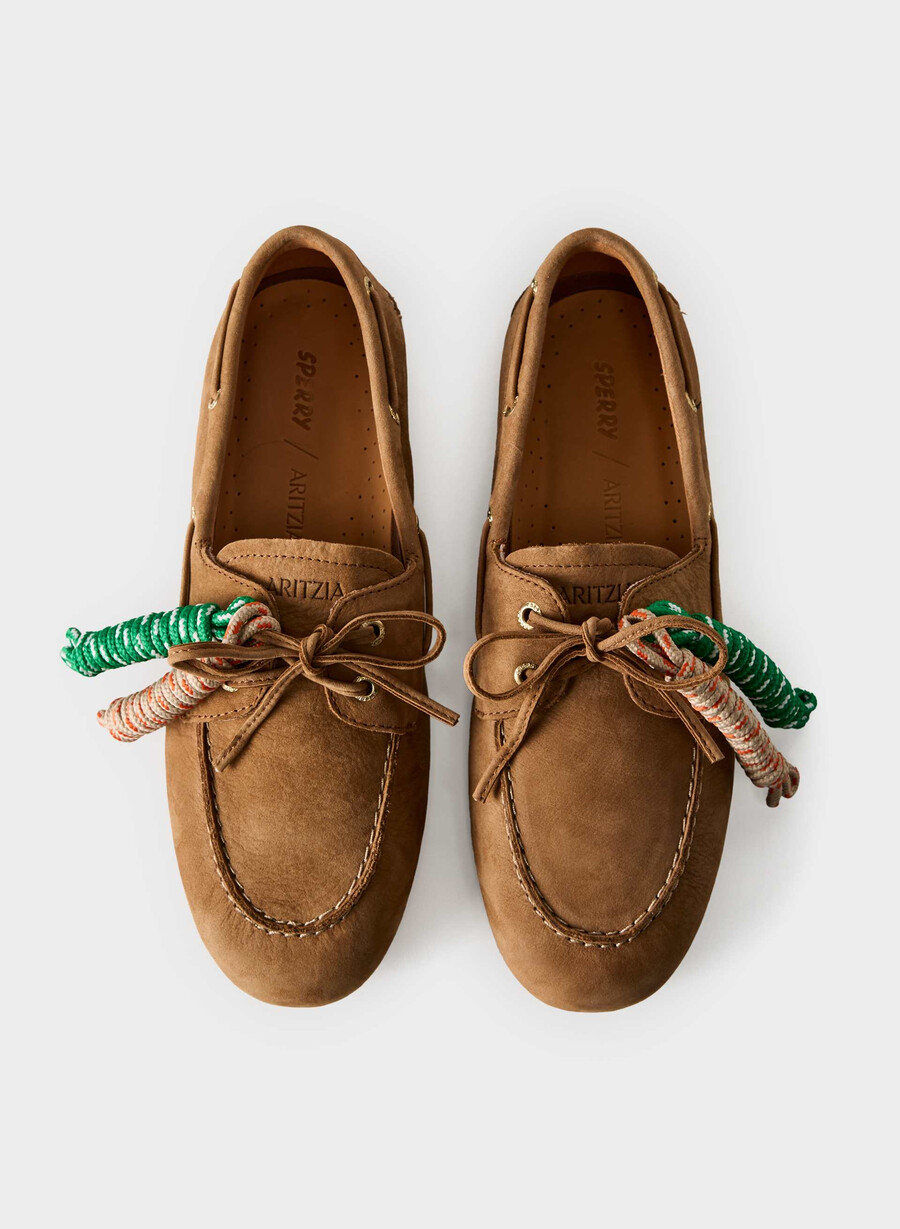 sperry x aritzia slim bootsschuh – nubukleder galley brown