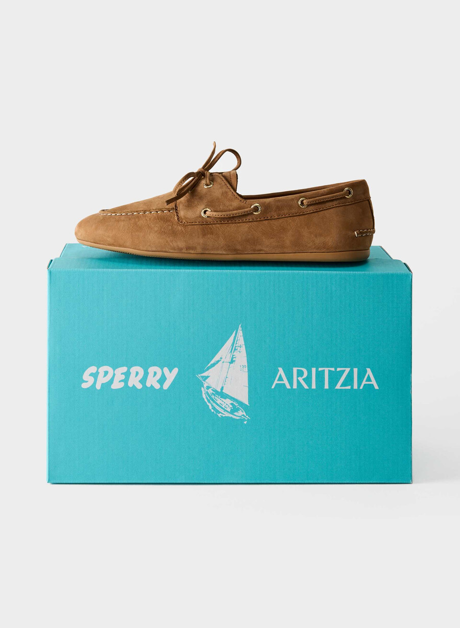 sperry x aritzia slim bootsschuh – nubukleder galley brown