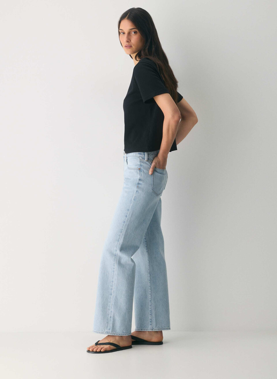 denim forum die farrah lo-rise wide jeans 15 yrs brl thr bleu
