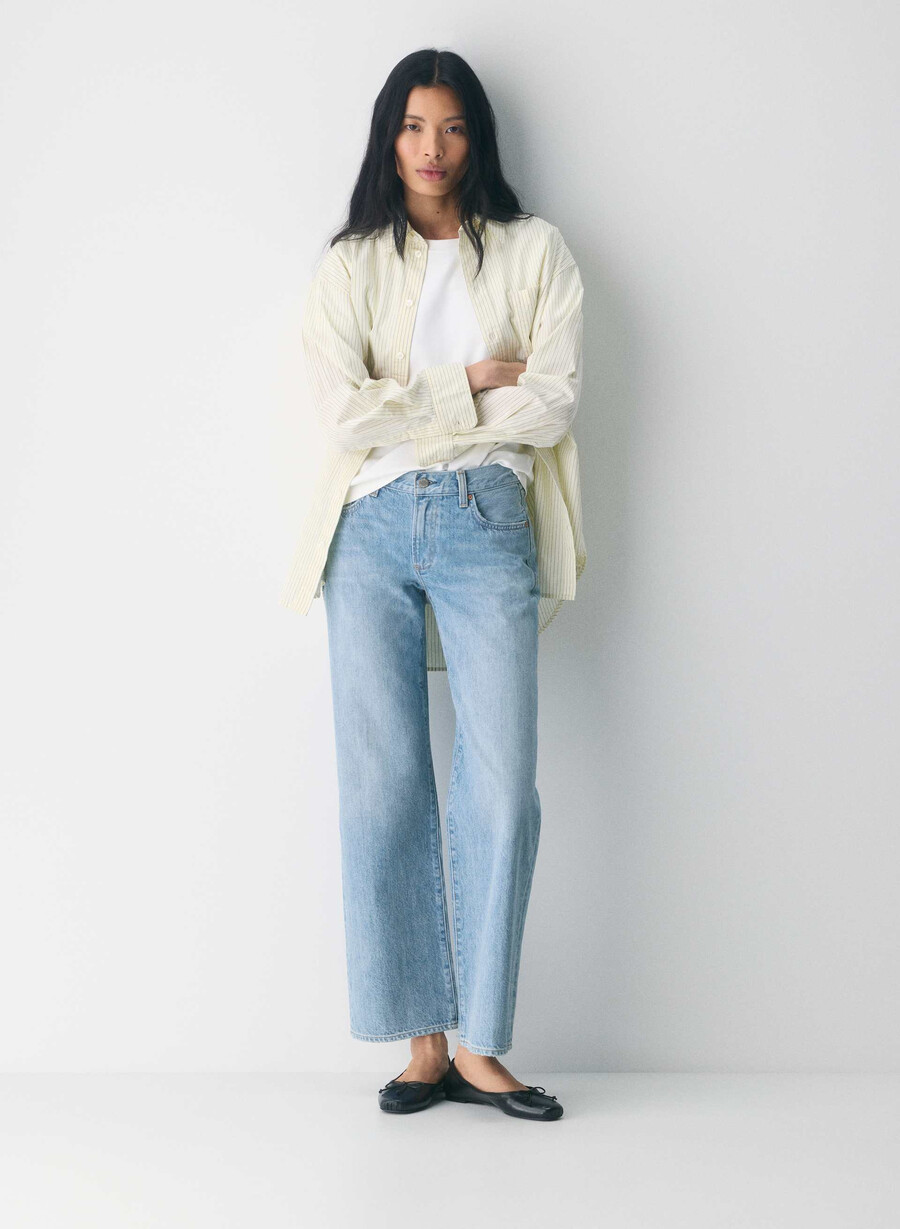 denim forum die farrah lo-rise wide jeans 7 yrs bleu taboo