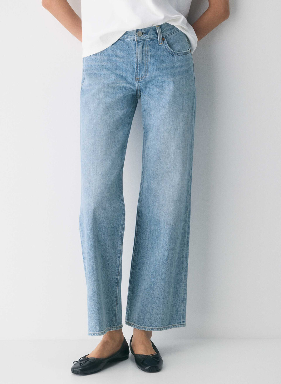 denim forum die farrah lo-rise wide jeans 7 yrs bleu taboo