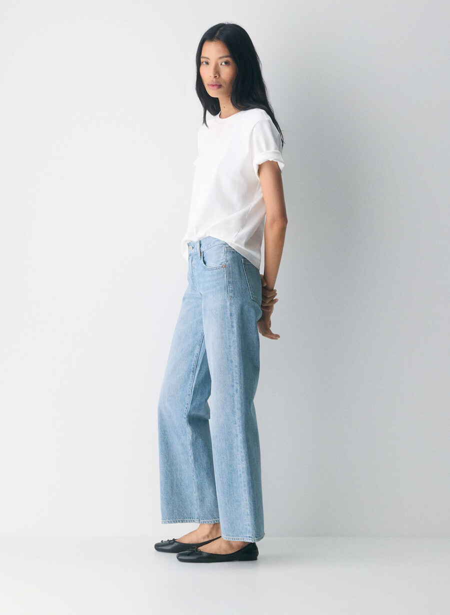 denim forum die farrah lo-rise wide jeans 7 yrs bleu taboo