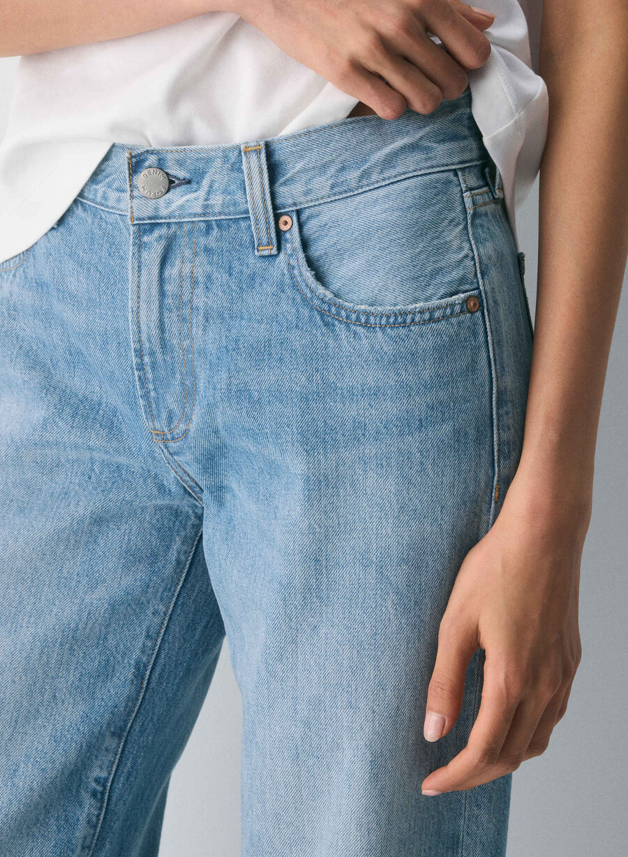 denim forum die farrah lo-rise wide jeans 7 yrs bleu taboo