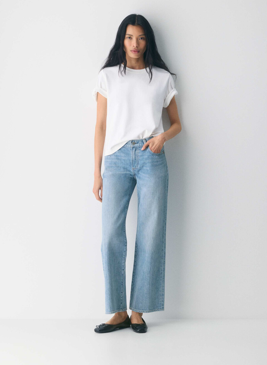 denim forum die farrah lo-rise wide jeans 7 yrs bleu taboo
