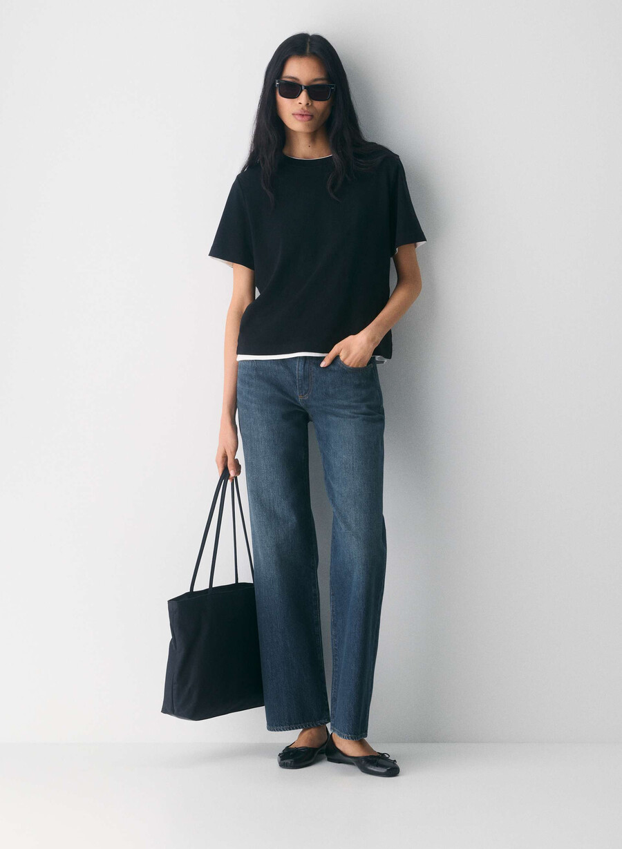 denim forum die farrah lo-rise wide jeans be about dark bleu