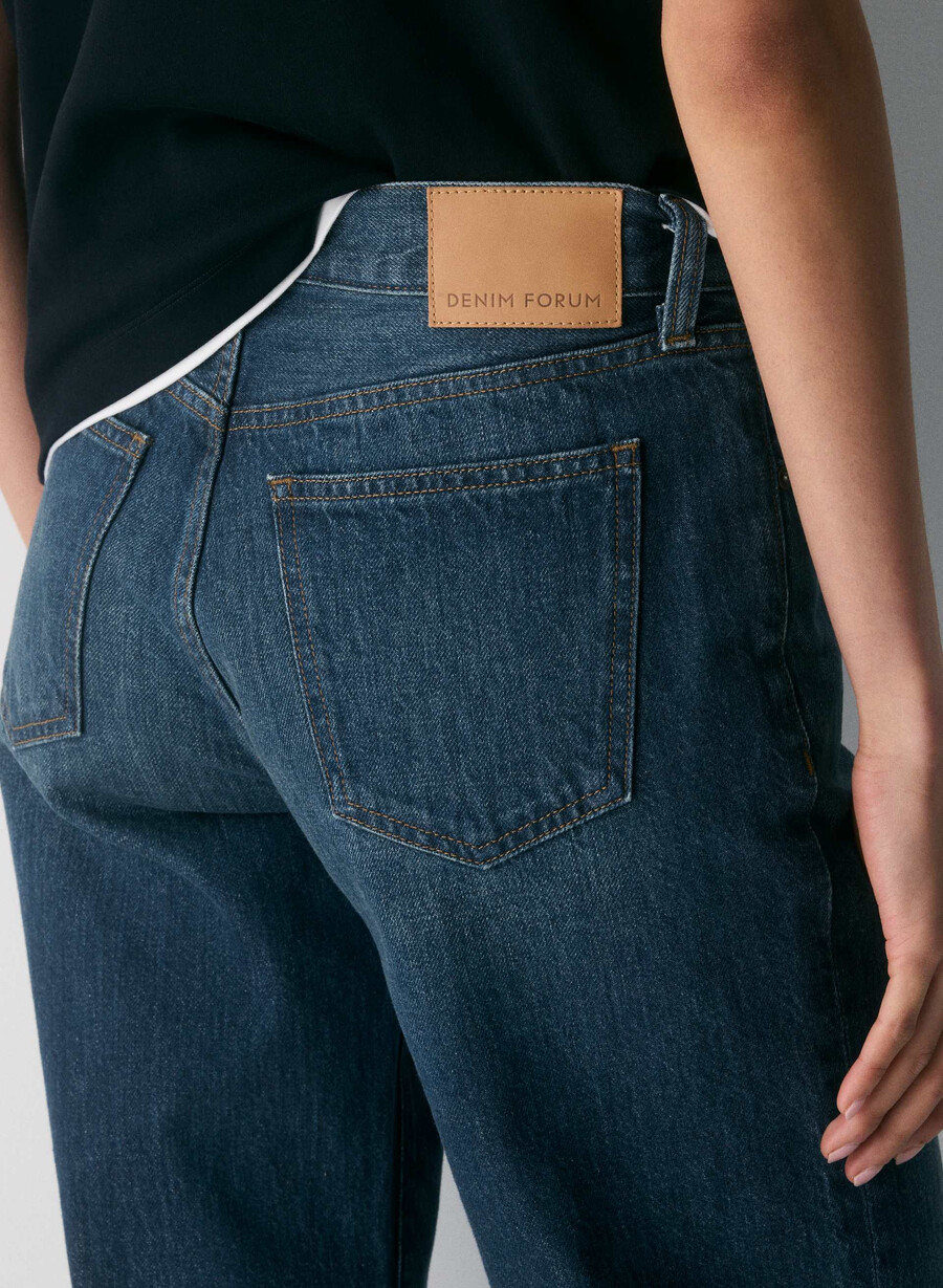 denim forum die farrah lo-rise wide jeans be about dark bleu