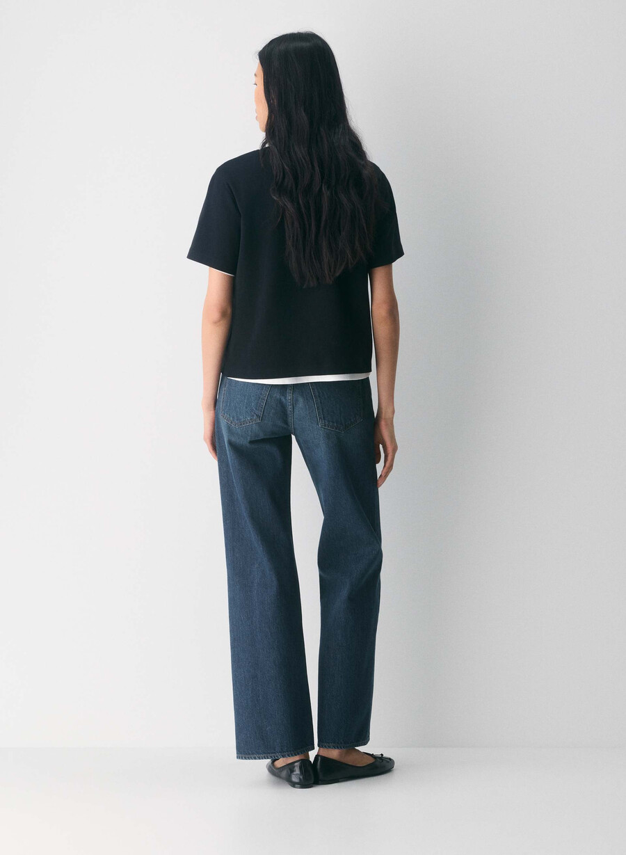 denim forum die farrah lo-rise wide jeans be about dark bleu