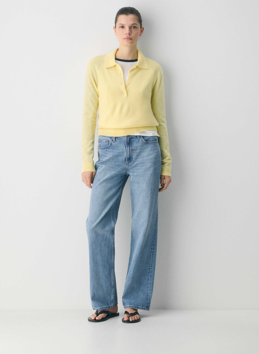 bare cashmere provenance polo langarm lemonade