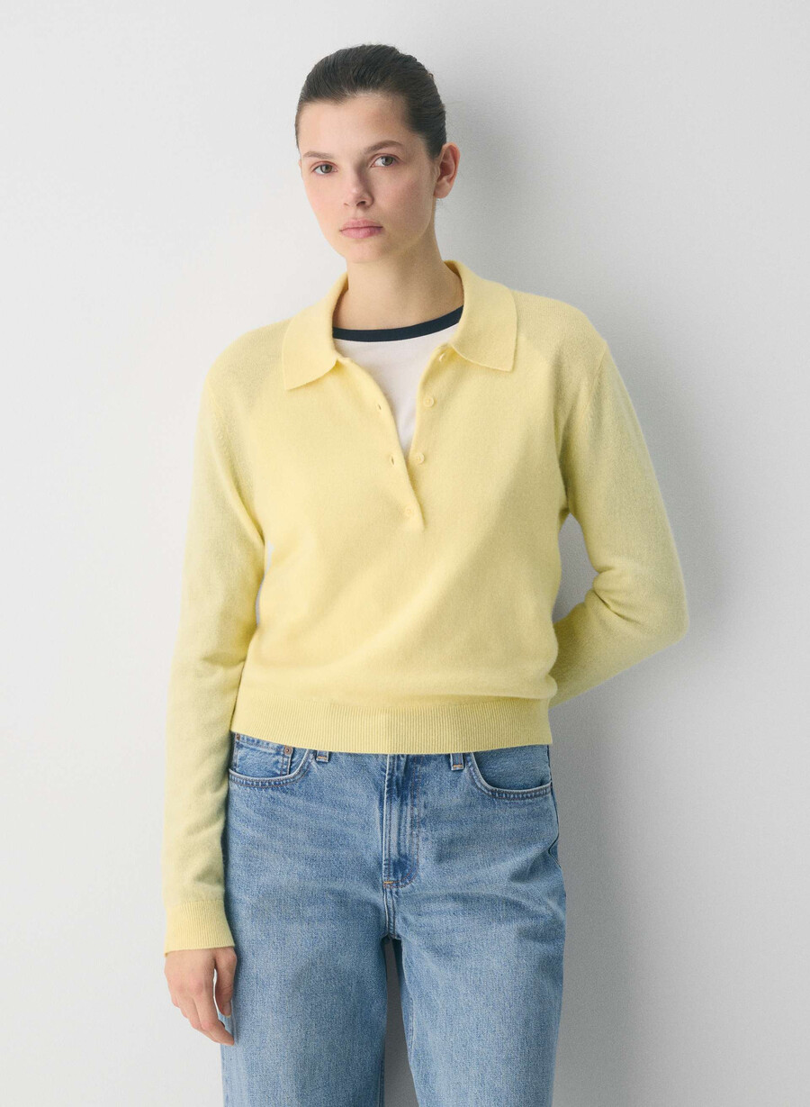 bare cashmere provenance polo langarm lemonade